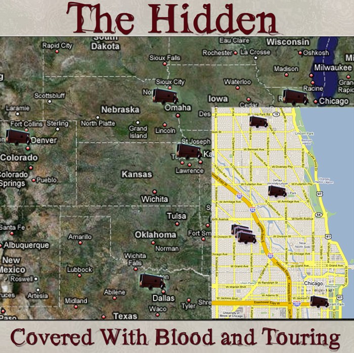 The Hidden - Covered with Blood and Touring cover art
